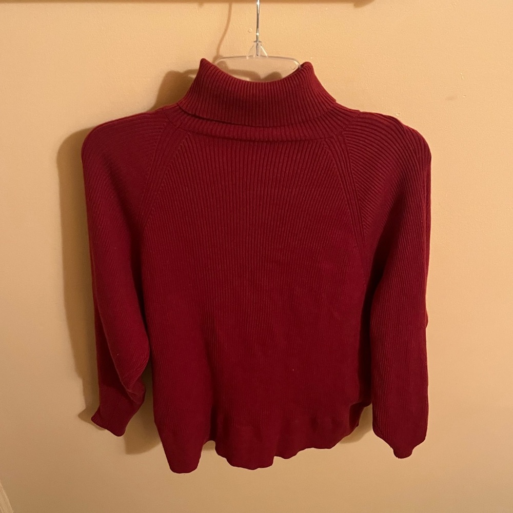 Red by BKE Turtleneck Sweater in Cabernet - Picture 5 of 7